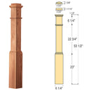 Plain Modern Box Wood Newel Post