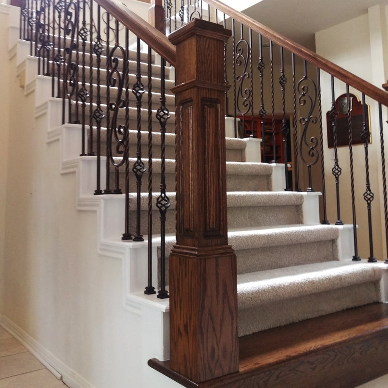 Wood Staircase Raised Panel Box Newel Post 4791