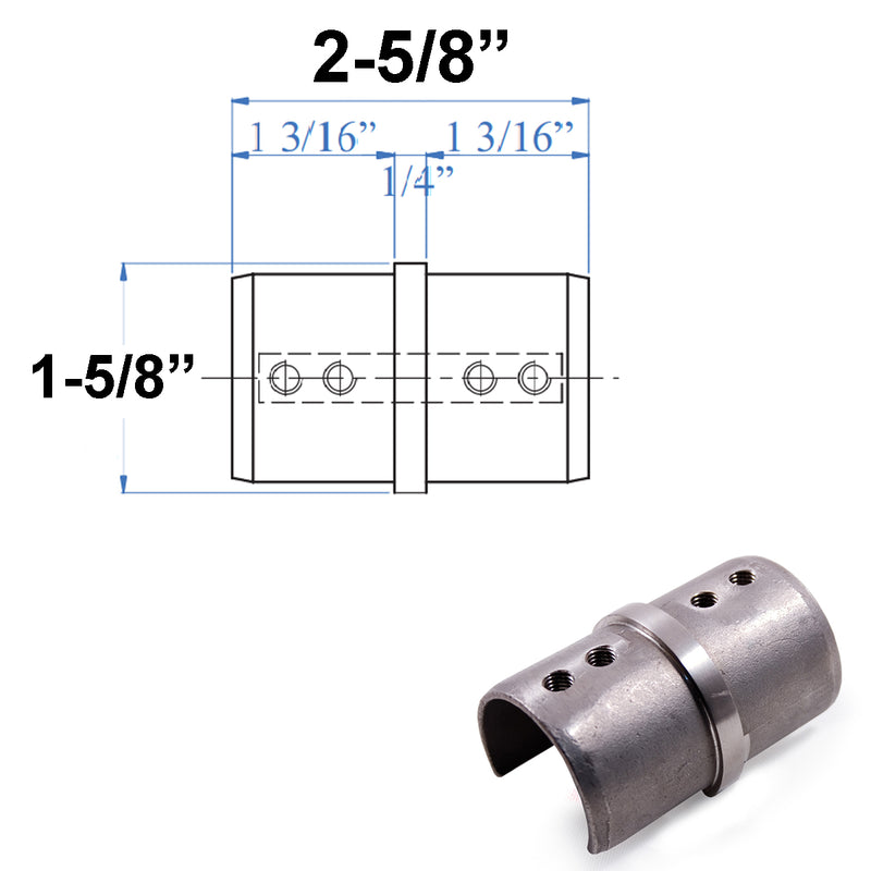 Modern E1200100 Stainless Steel Cap Railing Flush Connector