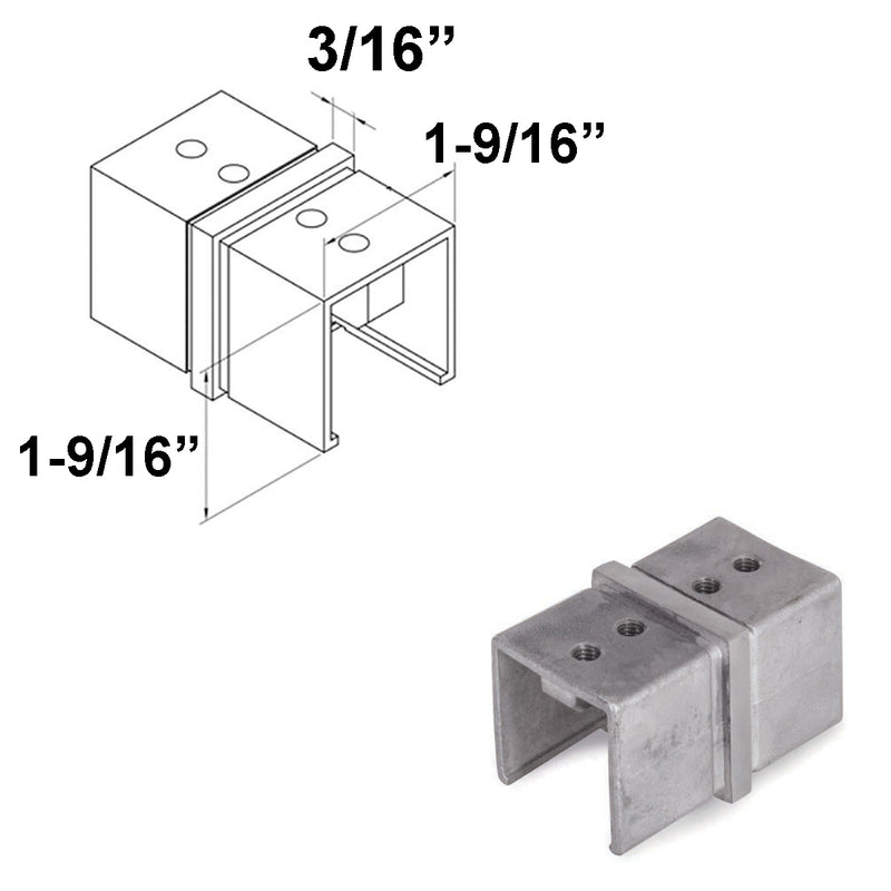 Modern Glass Railing Stainless Steel Square Cap Railing Connector