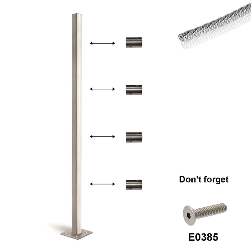 Stainless Steel Passage Cable Support for Flat Surface Mount