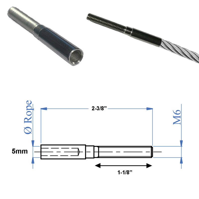 ETM05SX Stainless Steel Cable Railing Terminal 