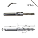 Stainless Steel Swagless Adjustable Non-Tensioning Cable End for Angled Surface Mount