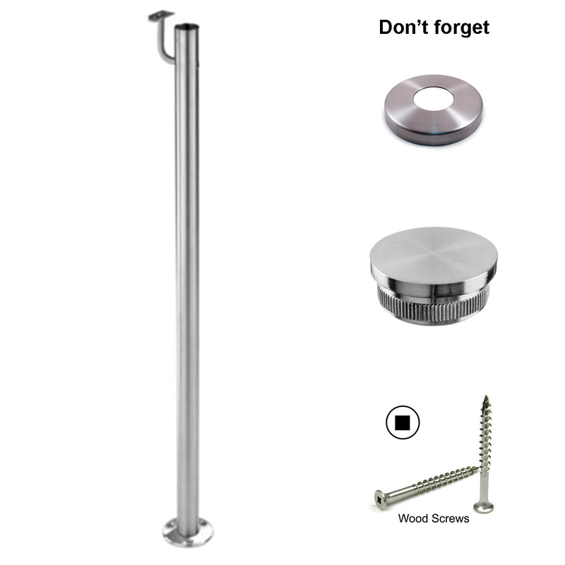 E0041 Stainless Steel Floor Mount Newel Post