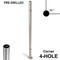 E0042-C4  Pre-Drilled 4 Holes/End Stainless Steel Newel Post