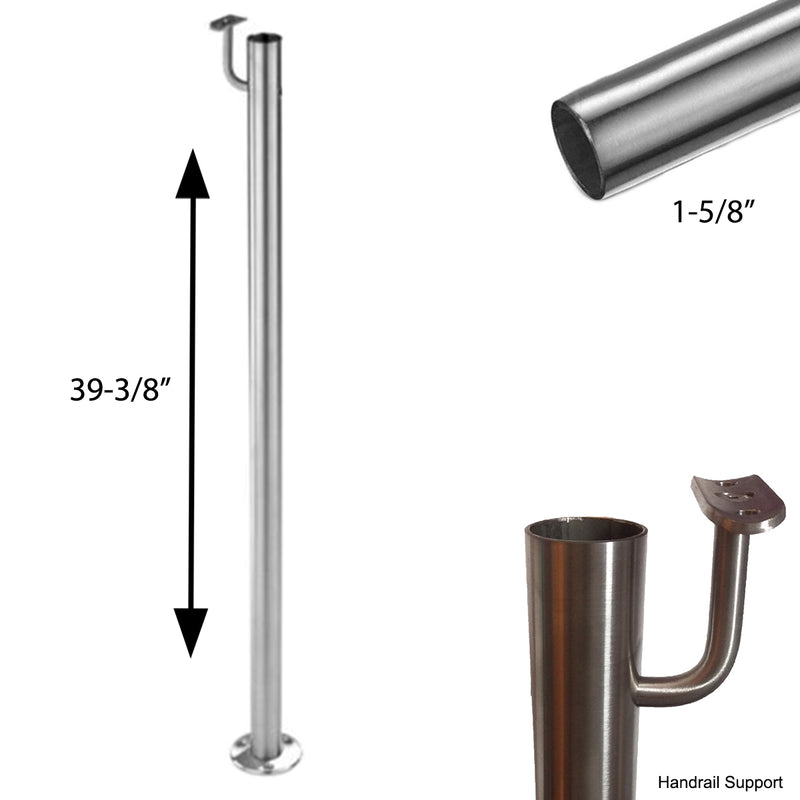 E0043 Stainless Steel Floor Mount Newel Post