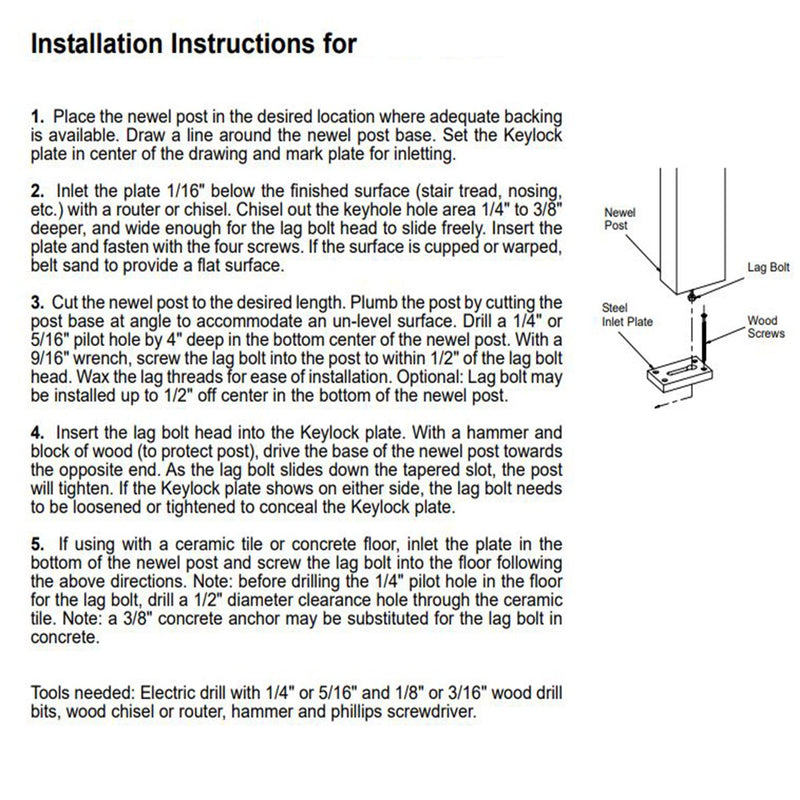 Staircase Newel Post Mounting Kit