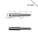 Stainless Steel Swagless Cable End Lag Screw